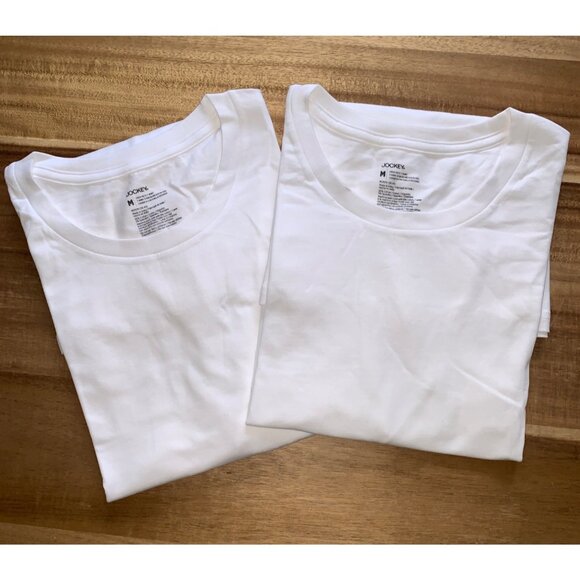 Jockey Mens 2 Pack White Crew Neck Casual T-Shirt Classic Fit Size Medium - Picture 1 of 9